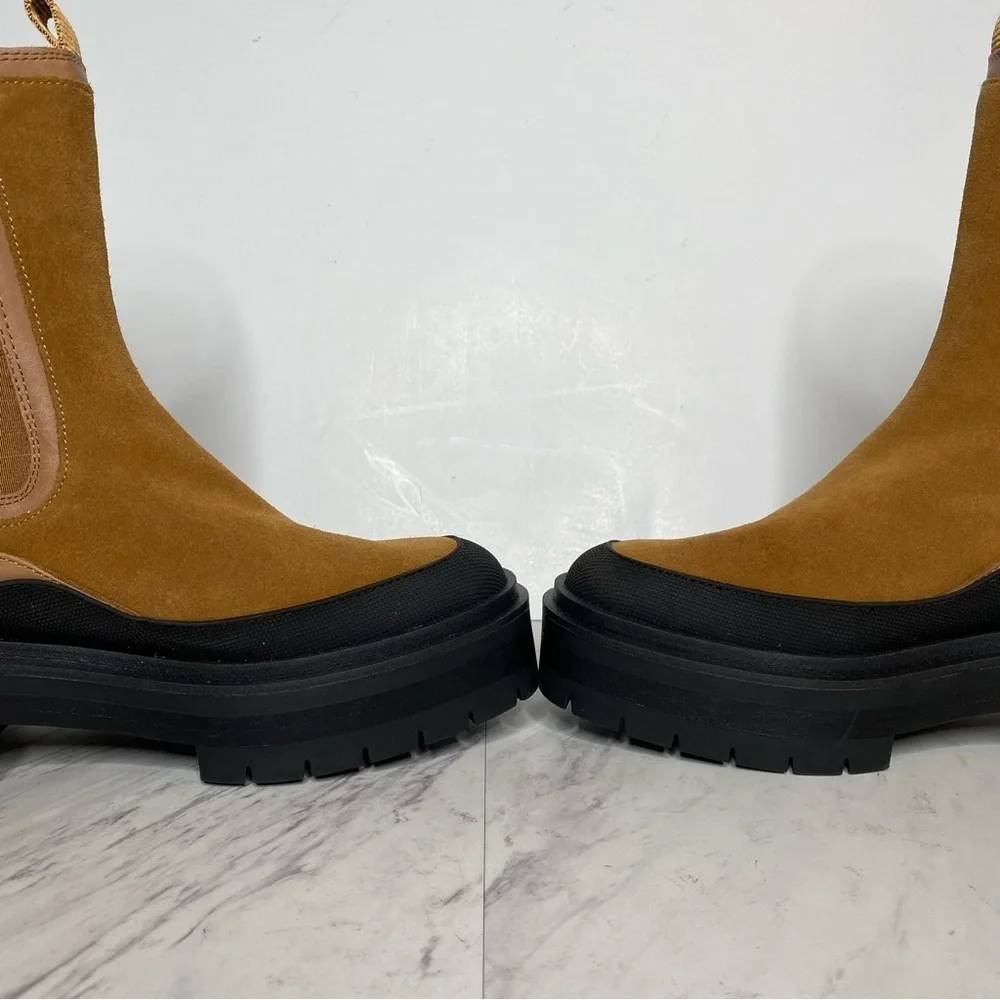 New! Sam Edelman Lulia Brown Suede Lug Sole Chelsea Boot 7 1/2 M